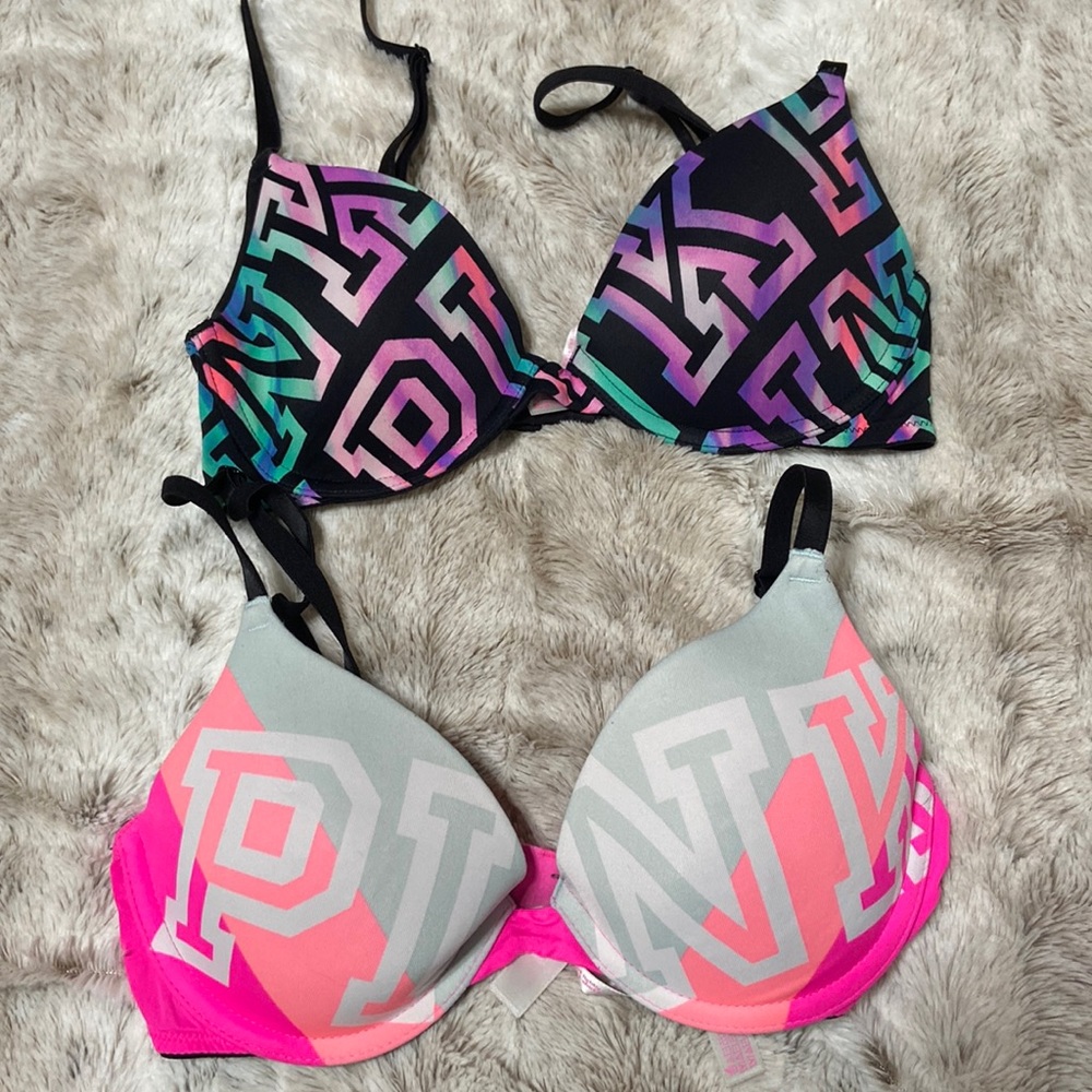 2 PINK bras size 32B
